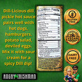 Dill-licious Dill Pickle Hot Sauce Medium Heat, Made with Fresh Scorpion Peppers, Garlic and Onions, Small Batch & Handmade in the USA, No