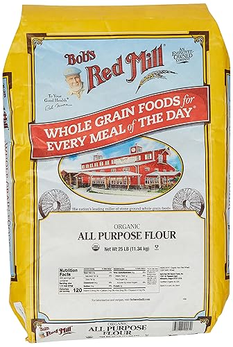 Bob's Red Mill Organic Unbleached White All-Purpose Flour, 25 Pound