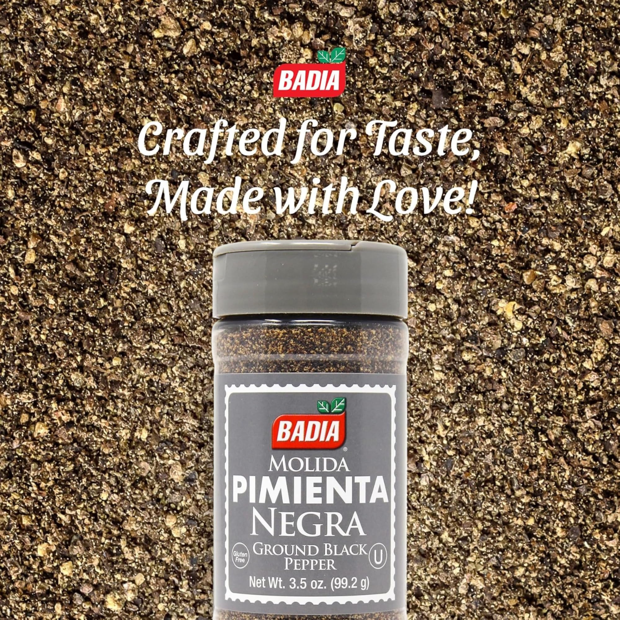 Badia Ground Black Pepper, 3.5 oz - Pure, Bold & Aromatic Spice for Cooking, Grilling & Seasoning