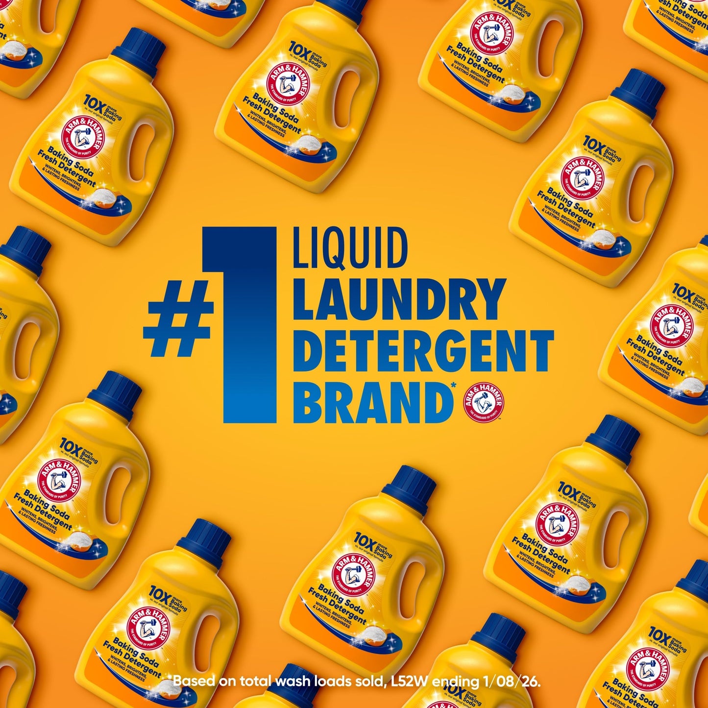 ARM & HAMMER Baking Soda Fresh Liquid Laundry Detergent, Sparkling Fresh Scent, 110 Loads, 110 Fl Oz