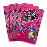 UpTop Treats Crackling Gum POP ROCKS® Candy | Includes 4 Individual Packs of Traditional Bubble Gum Flavor Mini Rock Popping Candies that Turn into