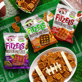 Lenny & Larry's FITZELS Protein Pretzels [GAME DAY Variety Pack] - 12 x 3oz Bags of High Protein Snacks with 20g Plant Based Protein - Incredibly