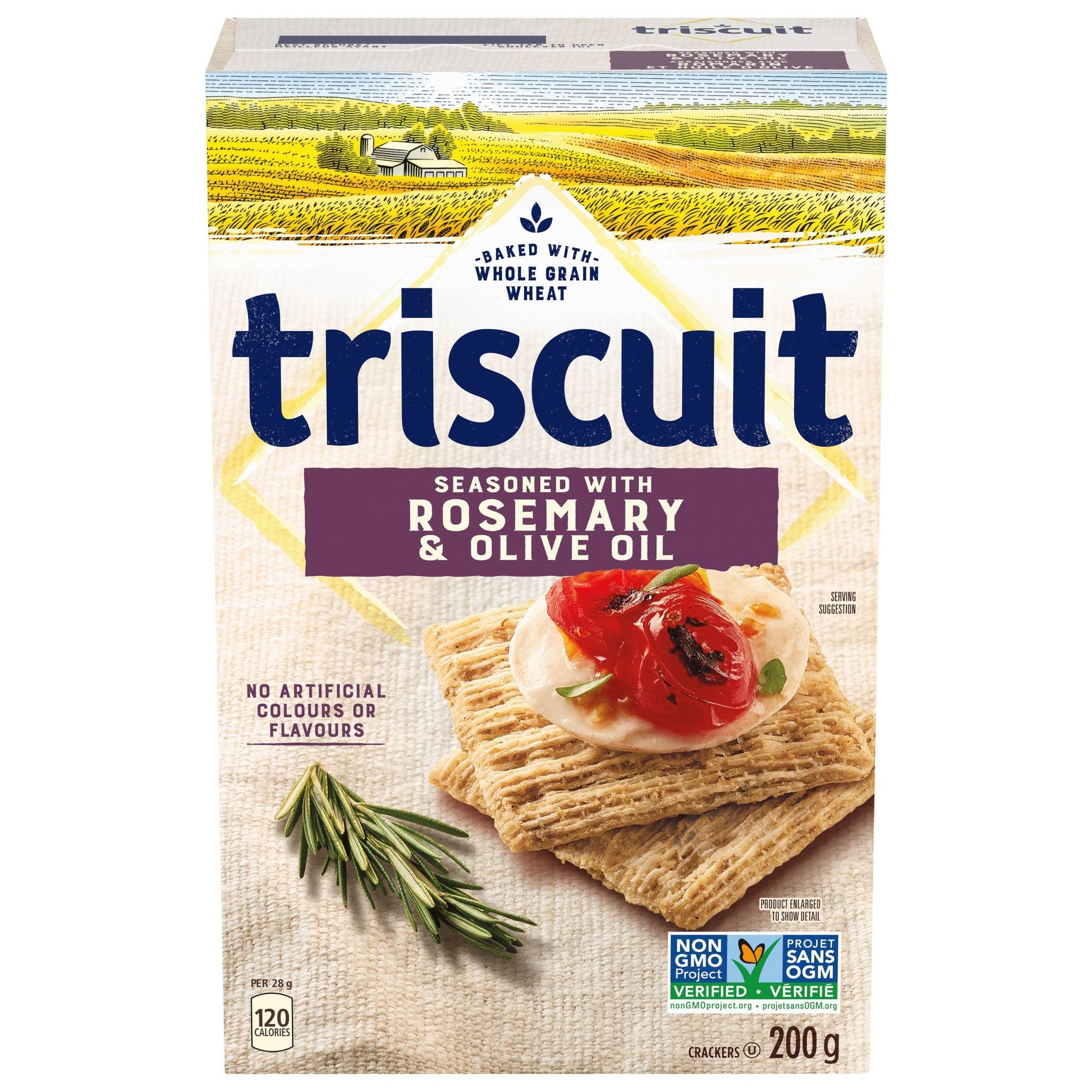 Triscuit Rosemary & Olive Oil Crackers, 200g/ 7.1 oz. Box
