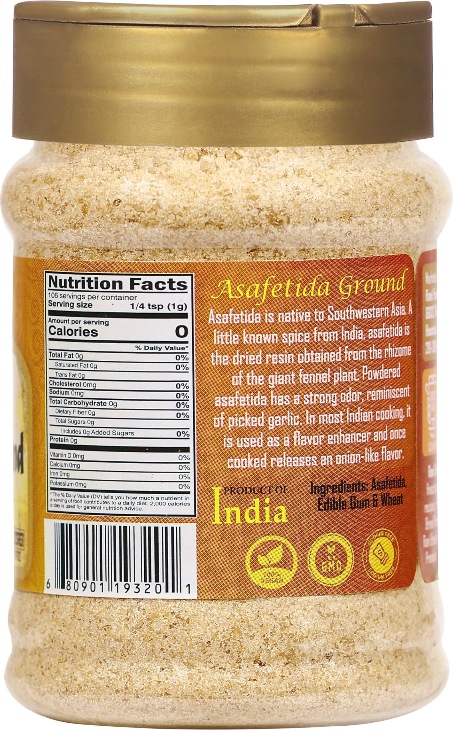 Rani Asafetida (Hing) Ground 3.75oz (106g) PET Jar, Pack of 12 ~ All Natural | Salt Free | Vegan | Non-GMO | Kosher | Asafoetida Indian Spice | Best