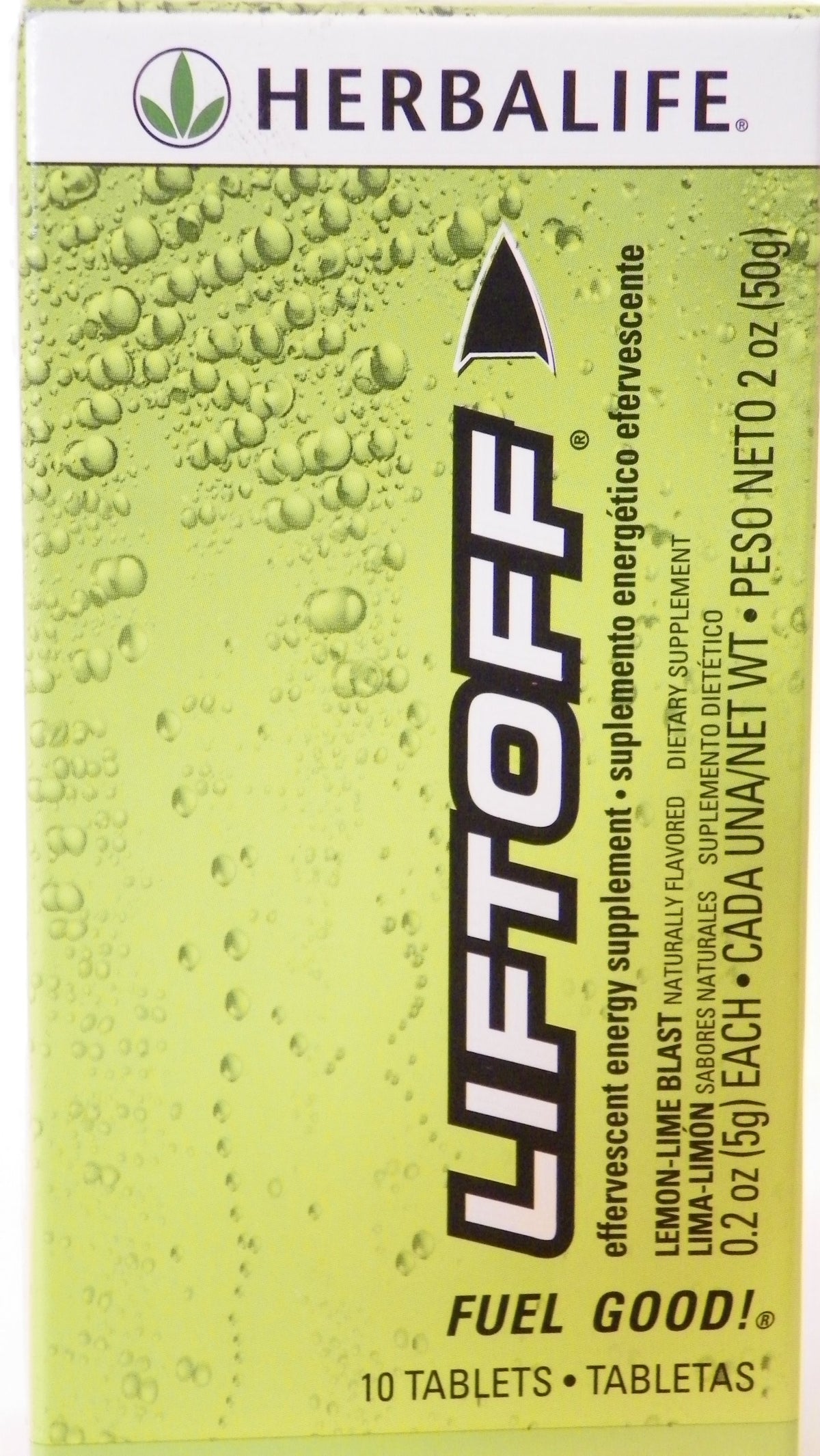 Herbalife Liftoff ! Lemon-Lime Blast - 10 PK - An Energy Drink Tablet That Provides A Mind And Body Boost