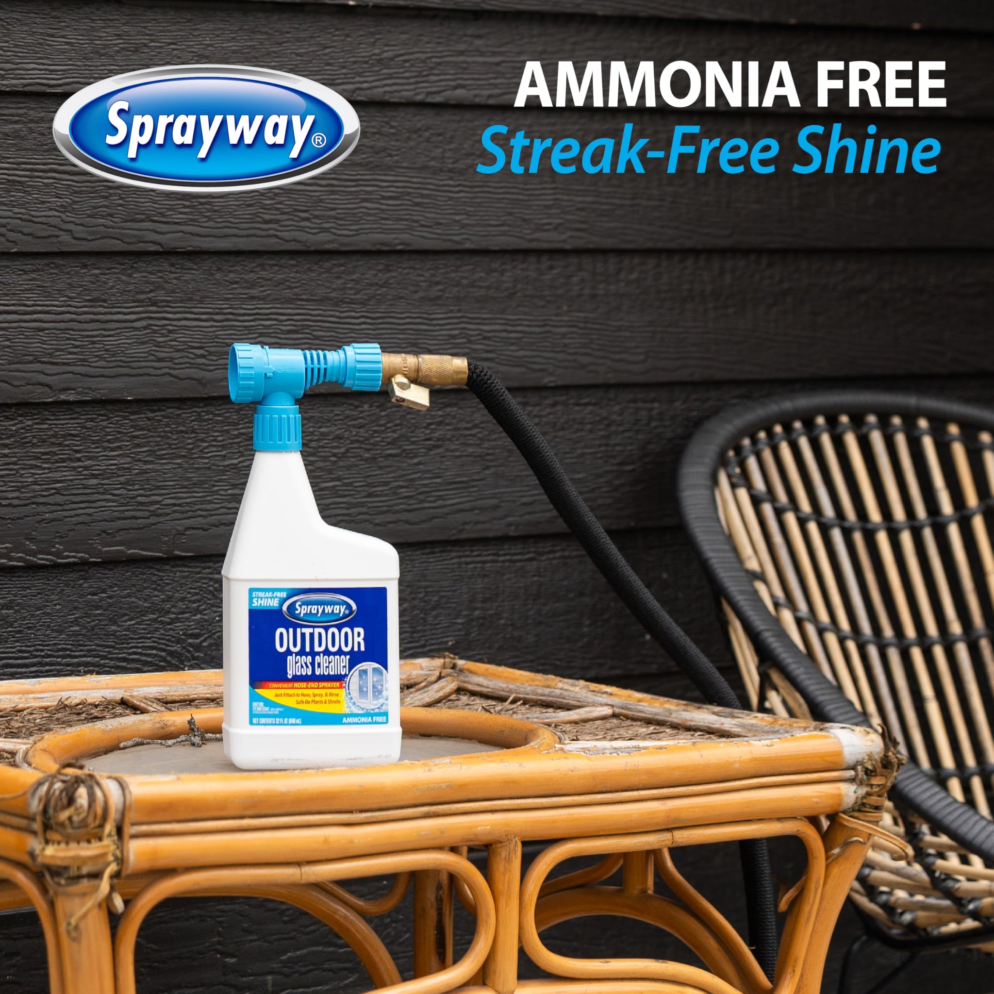 Sprayway Outdoor Glass Cleaner, 32oz | Streak-Free Shine, Foaming Action | Ideal for Windows, Patio Doors, and Outdoor Glass Surfaces