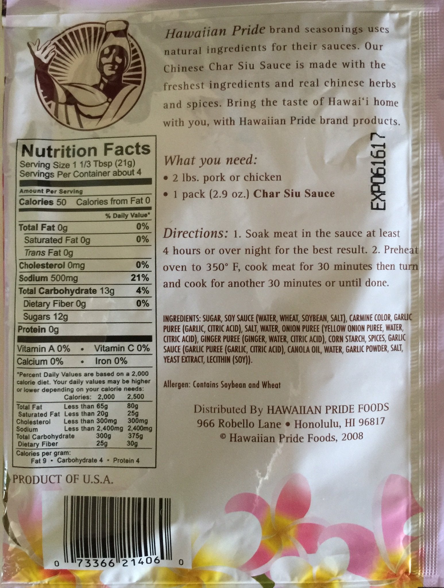 Hawaiian Pride Char Siu Sauce (pkg)