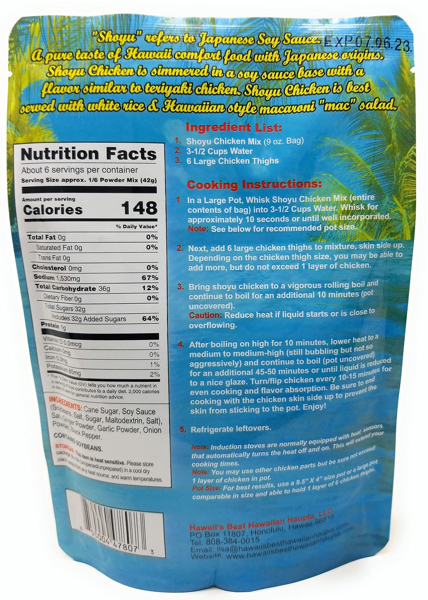 Hawaii's Best Hawaiian SHOYU CHICKEN Mix 9 oz