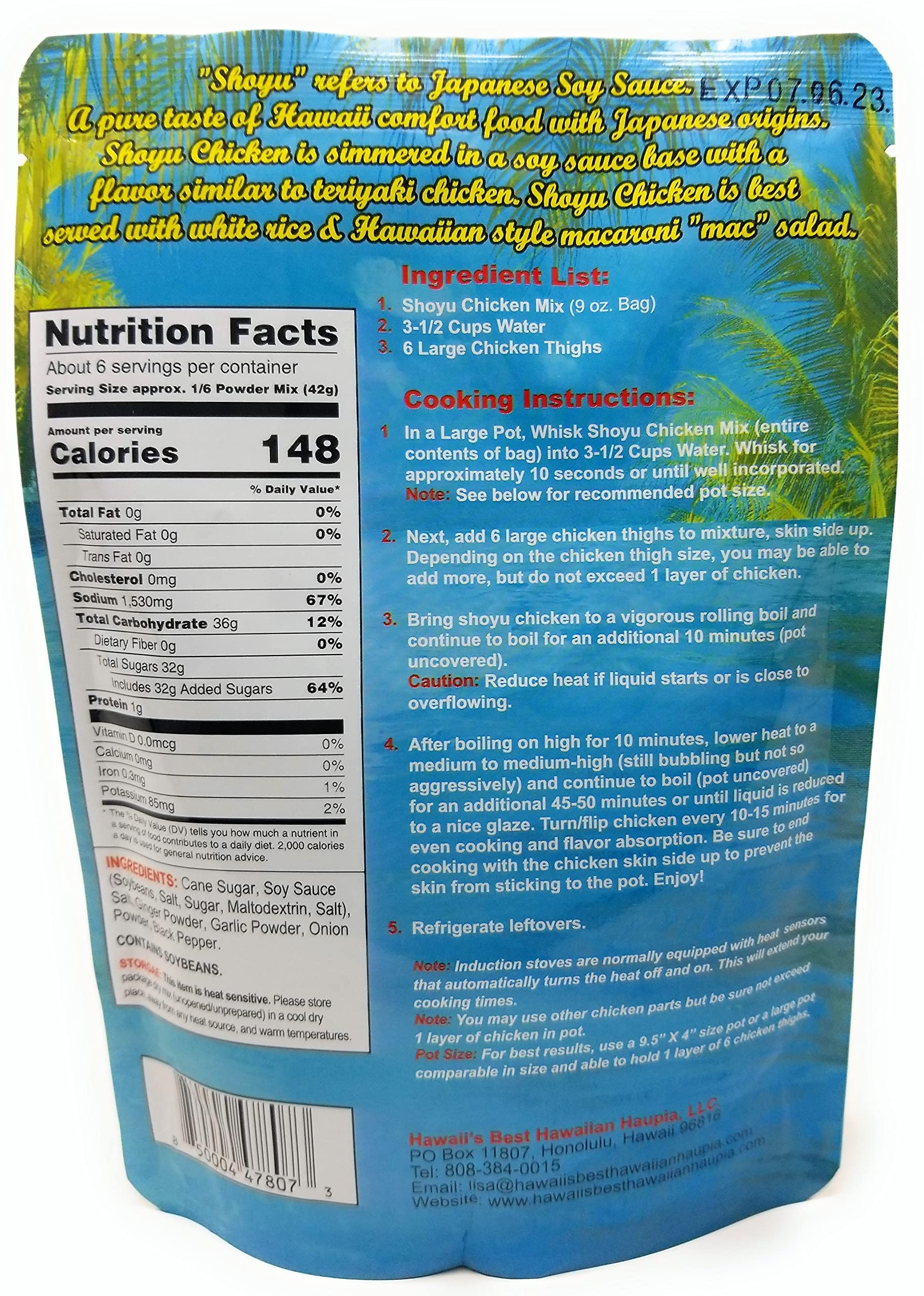Hawaii's Best Hawaiian SHOYU CHICKEN Mix 9 oz