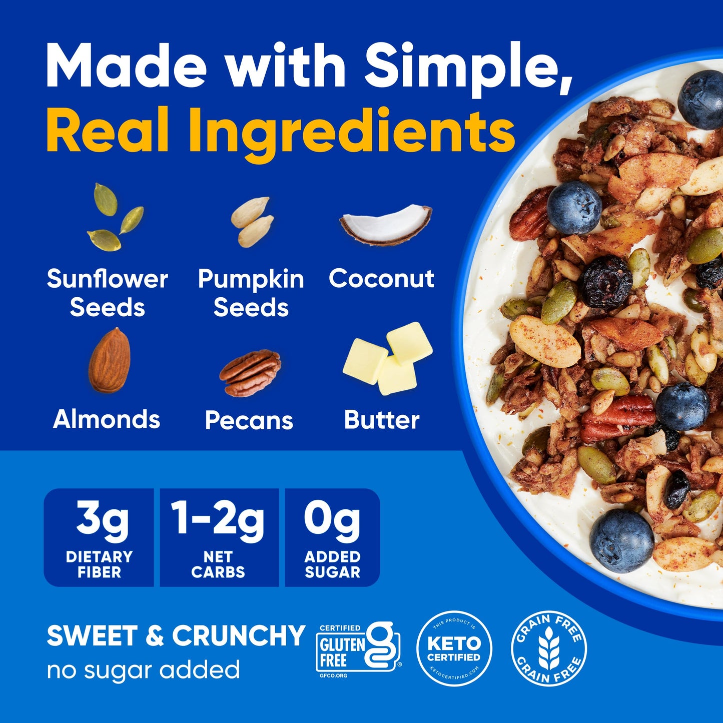 NuTrail Nut Granola Cereal, Variety Pack, No Sugar Added, Keto, Low Carb, Gluten Free, Grain Free, Healthy Breakfast 8 oz. 3 Count