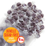 Fida Bonelle Sugar Free Candy | 1 Pound Bag | Black Licorice Jelly Candy Individually Wrapped | Naturally Flavored Dye Free Candies | Italian Gourmet