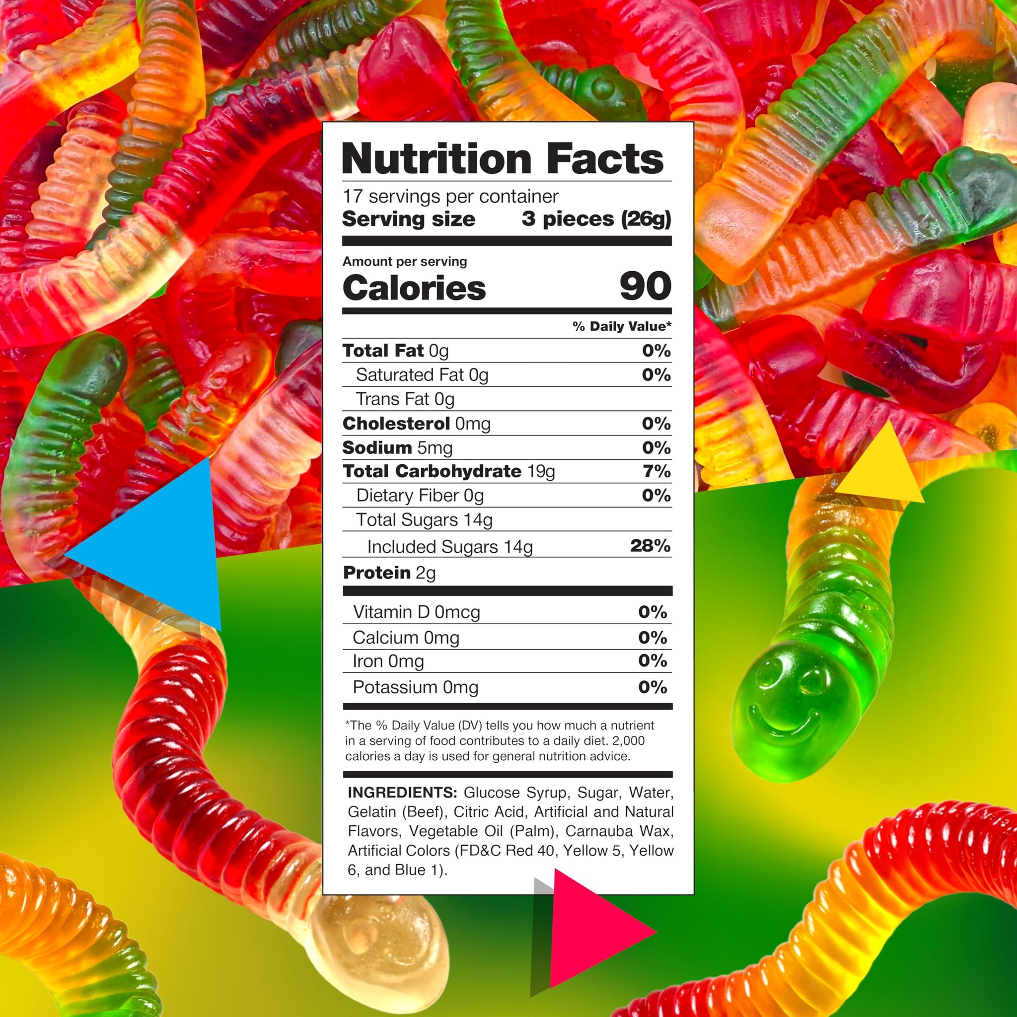 Gummy Worms Candy | 1 Pound Bag | Assorted Fruit Flavored | Fun Gummies with Chewy Texture | Gummi Worms for Parties, Snacking & Buffets | Strawberry