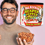 ASS KICKIN’ Carolina Reaper Spicy Hot Peanuts - 12oz - Ultimate Spicy Gourmet Gift Peanuts - Try if you dare!