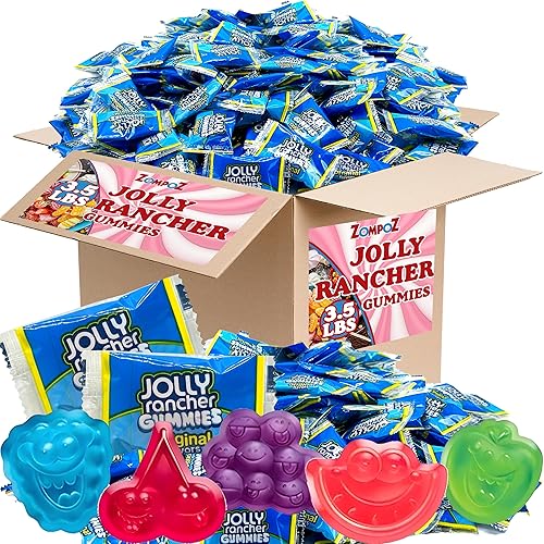 JolliRancher Gummies Original Flavors, 3.5 Lbs Individually Wrapped Bulk Gummy Candy, Assorted Fruit Flavored Gummies, Soft and Chew Gummy Jellies