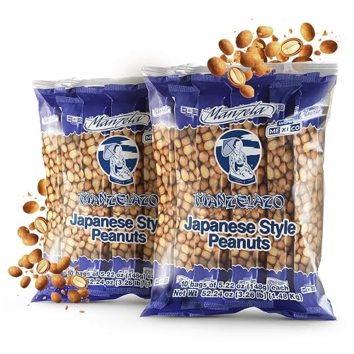 Manzela Japanese Style Coating Peanuts | Crunchy with Flavorful Sauce, Savory & Slightly Sweet, Unique Texture, Authentic Mexican Snack, Cacahuates