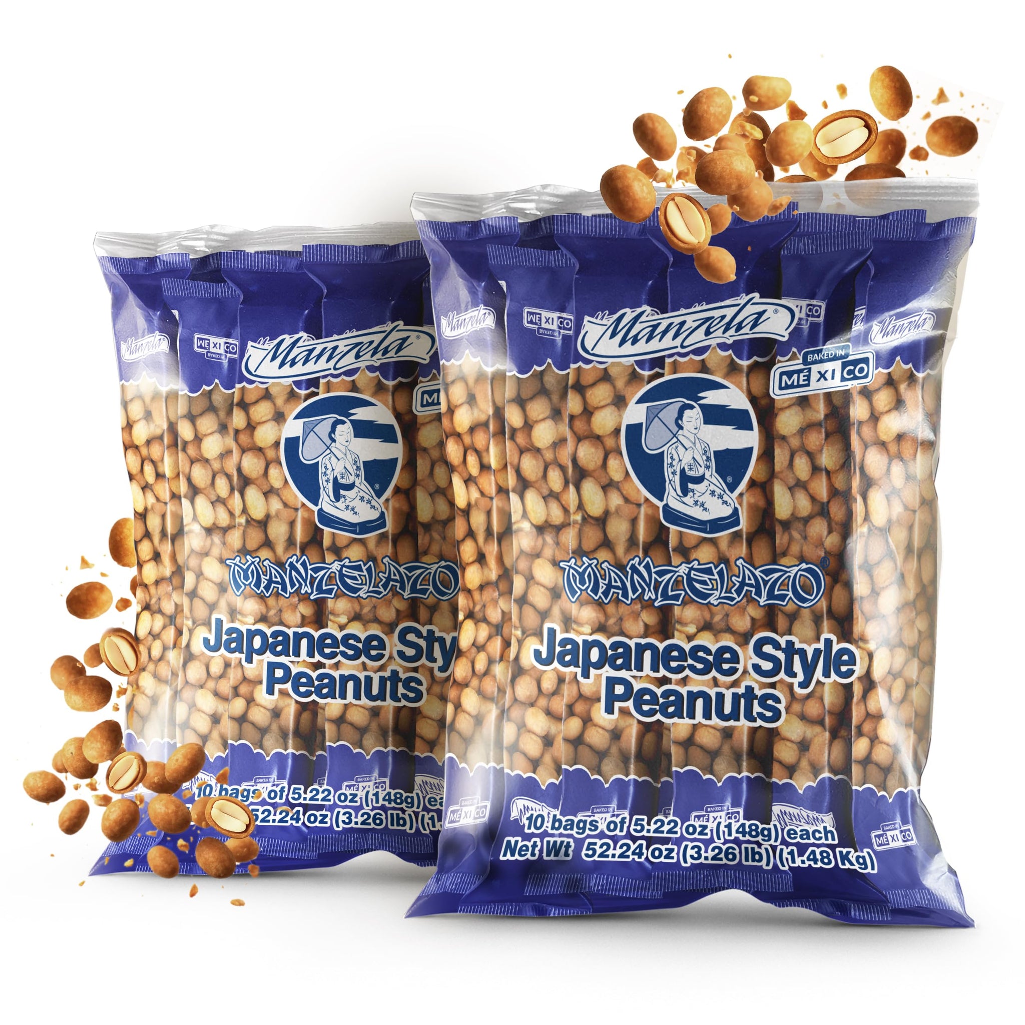 Manzela Japanese Style Coating Peanuts | Crunchy with Flavorful Sauce, Savory & Slightly Sweet, Unique Texture, Authentic Mexican Snack, Cacahuates