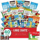 Christmas Allergy Friendly Snack Box (40 Variety Gluten Free, Dairy Free, Vegan Gift Basket Care Package) Popcorn, Pretzels, Fruit Strips, Fig Bar