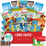 Christmas Allergy Friendly Snack Box (40 Variety Gluten Free, Dairy Free, Vegan Gift Basket Care Package) Popcorn, Pretzels, Fruit Strips, Fig Bar