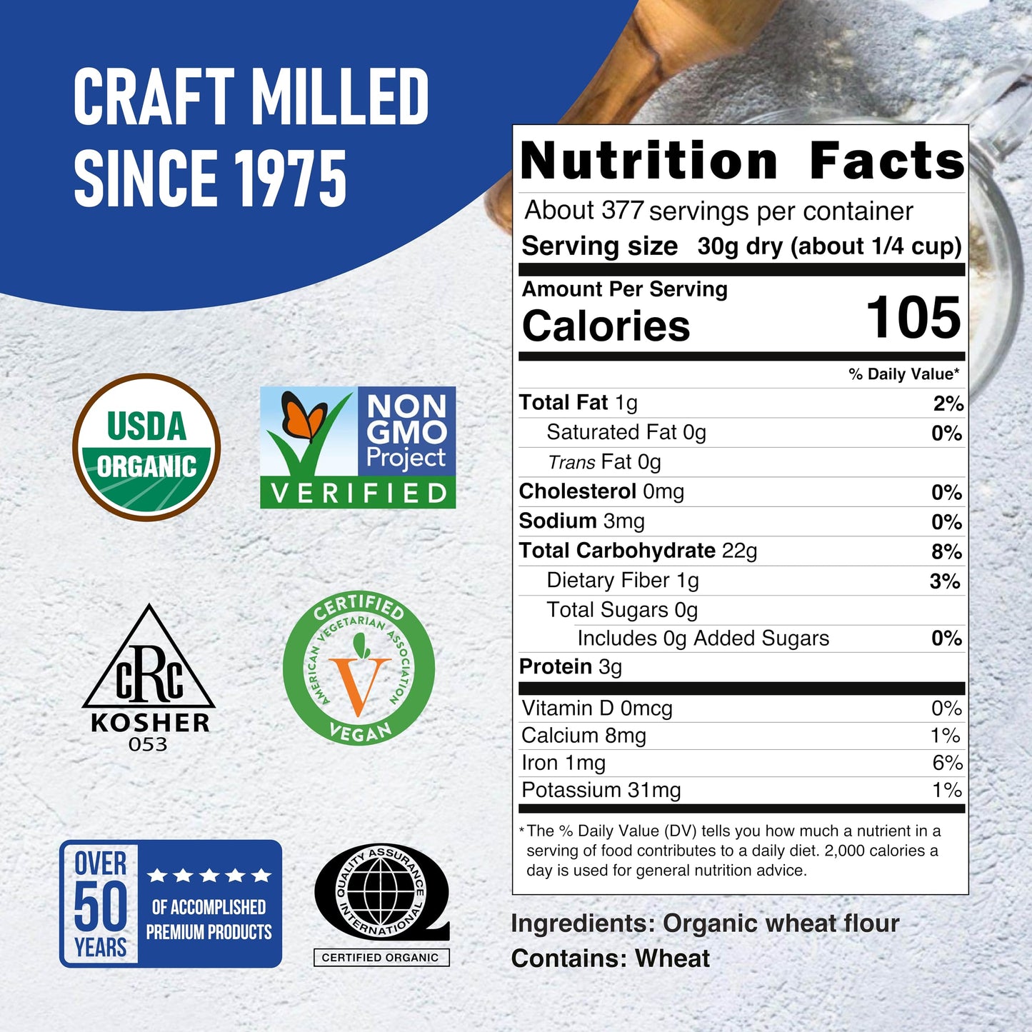 Great River Milling 00 Organic Pizza Flour | Ultra-Fine Neapolitan Style Flour for Pizza Dough, Bread & Pasta | USDA Organic, Non-GMO, Kosher