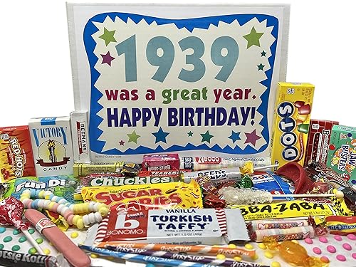RETRO CANDY YUM ~ 1939 87th Birthday Candy Gift Box From Childhood for 87 Year Old Man or Woman Born 1939