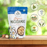 Island Harvest Organic Macadamia Nuts with Sea Salt - 100% Hawaiian Keto Friendly Nuts; All-Natural Non-GMO Macadamia Nuts Salted; Dry Roasted Nuts