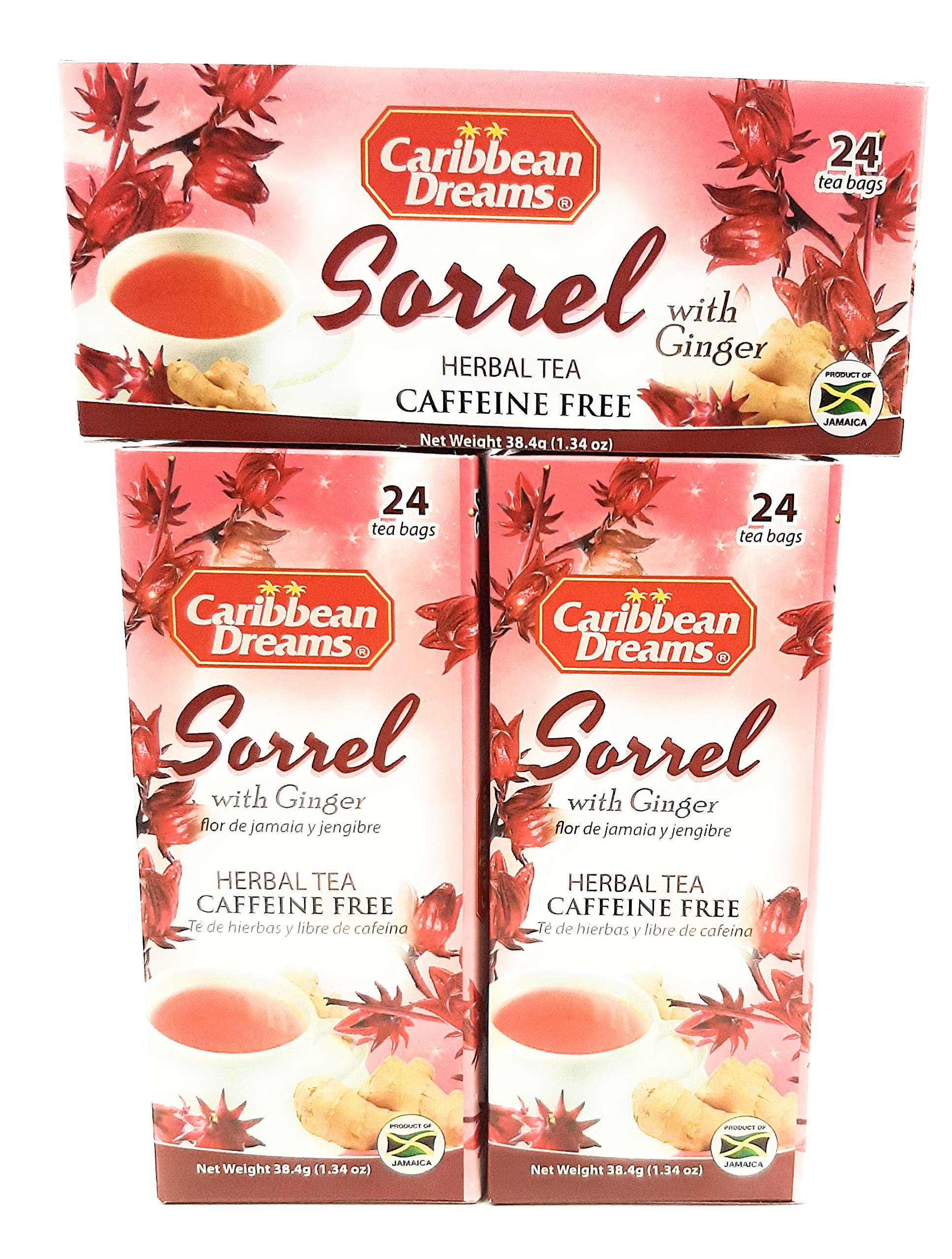 Caribbean Dreams Sorrel & Ginger Tea, 24 tea bags (pack of 3)
