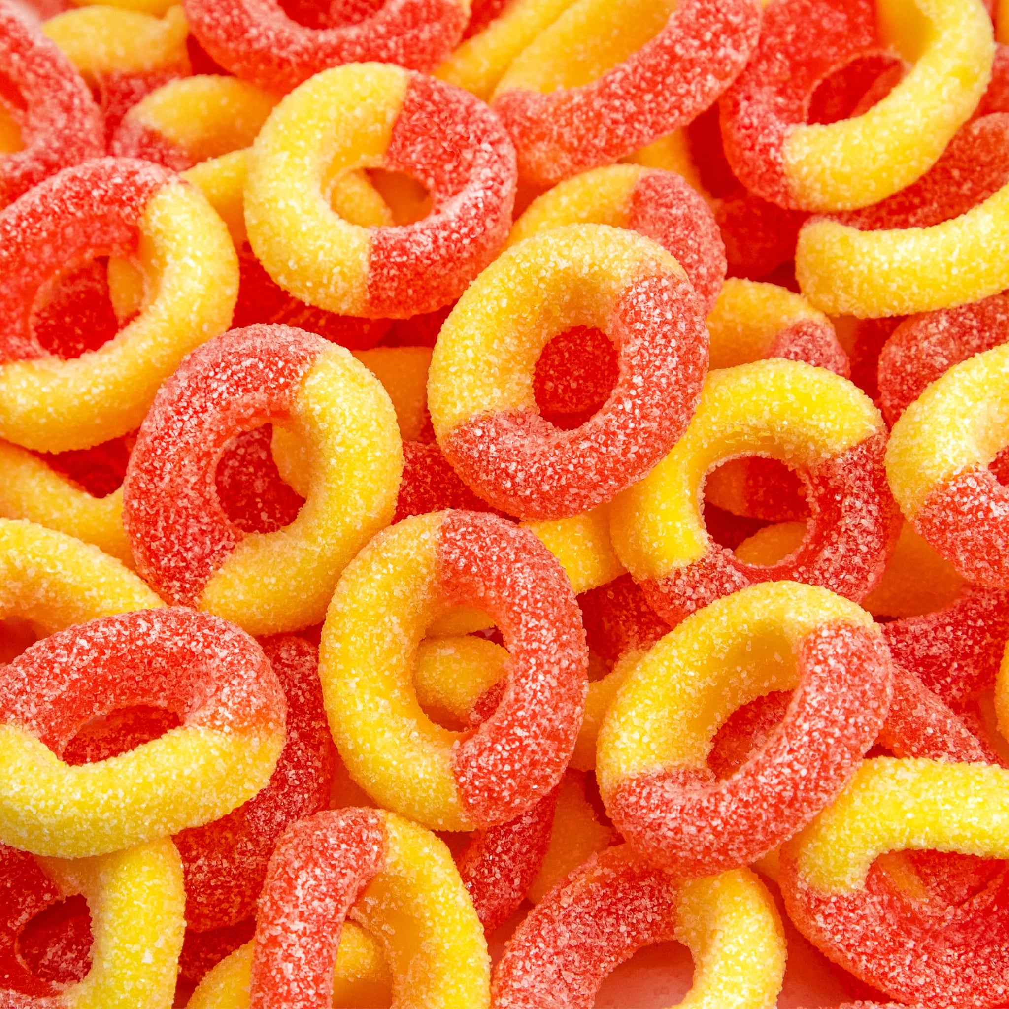 Peach Rings Gummy Candy | 2-Pound Bag | Sweet and Sour Candy | Peach Gummies for Snacking, Dessert Topping, Parties & Buffet Tables | Classic Gummy