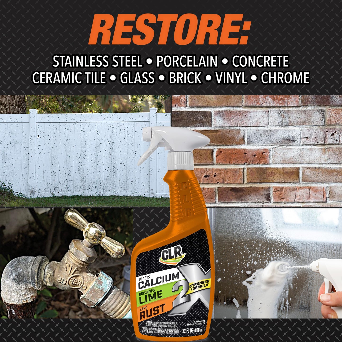 CLR Brands 2X Calcium Lime and Rust Remover - 32 oz Trigger