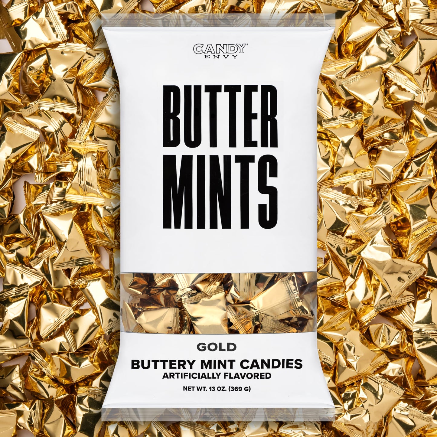 Candy Envy - Gold Foil Wrapped Buttermints - 13 oz. Bag - 100 Individually Wrapped Candy Mints