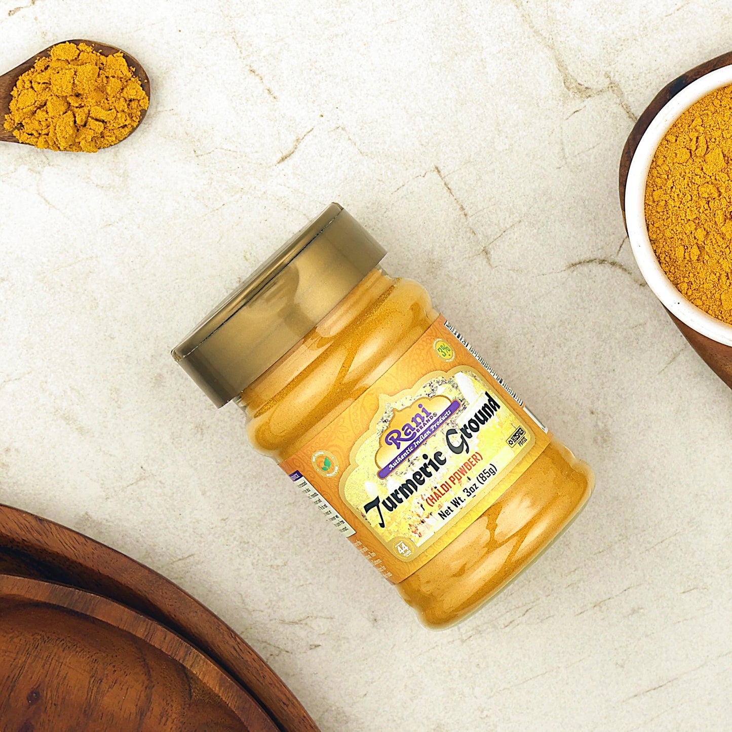 Rani Turmeric (Haldi) Root Powder Spice, (High Curcumin Content) 3oz (85g) PET Jar ~ All Natural | 100% Pure, Salt Free | Vegan | Gluten Friendly |