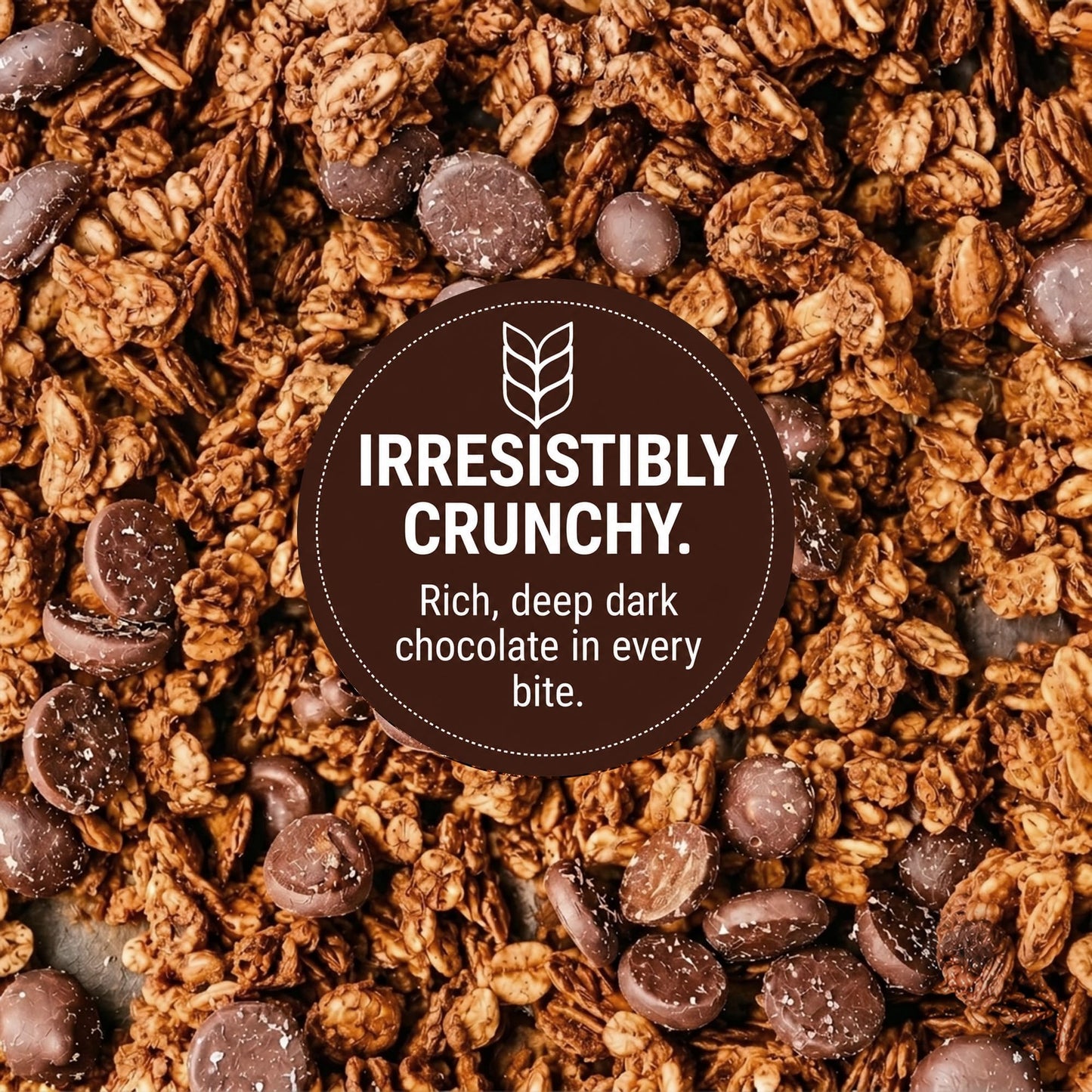 Oppenheimer USA Dark Chocolate Chips Granola - 11 oz Canister - 100% Vegan, Plant Based Crunch Cereal & Yogurt Topper - Kosher, Source of Fiber, No