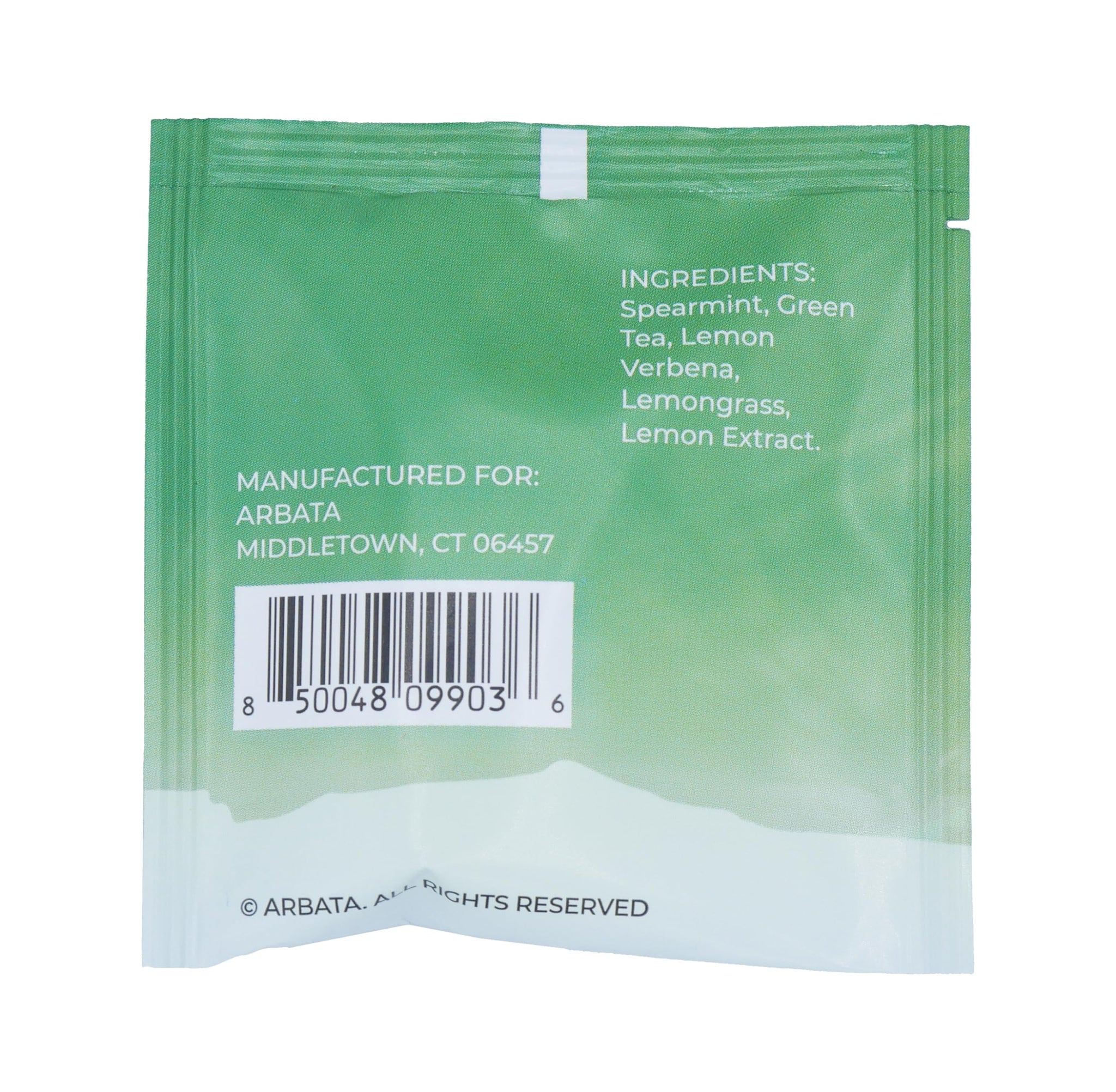 Arbata Lemon Mint Green Tea, 12 Pyramid Tea Bags - Artisanal Lightly Caffeinated Green Tea with Spearmint, Lemongrass & Lemon Verbena, Refreshing