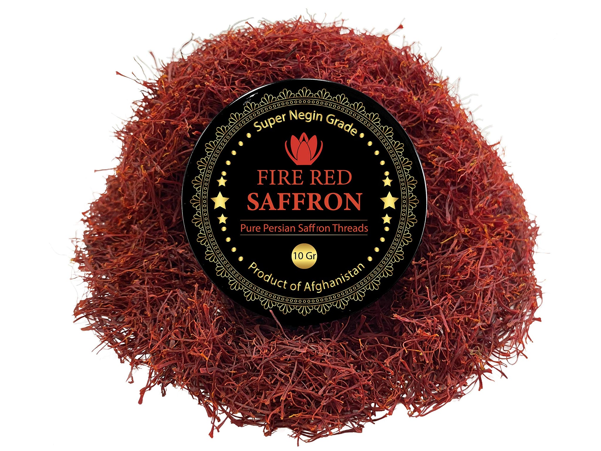 Premium Saffron Threads, Pure All Red Saffron Spice | Super Negin Grade | For Culinary Use Such as Tea, Paella, Golden Milk, Rice, & Risotto (10