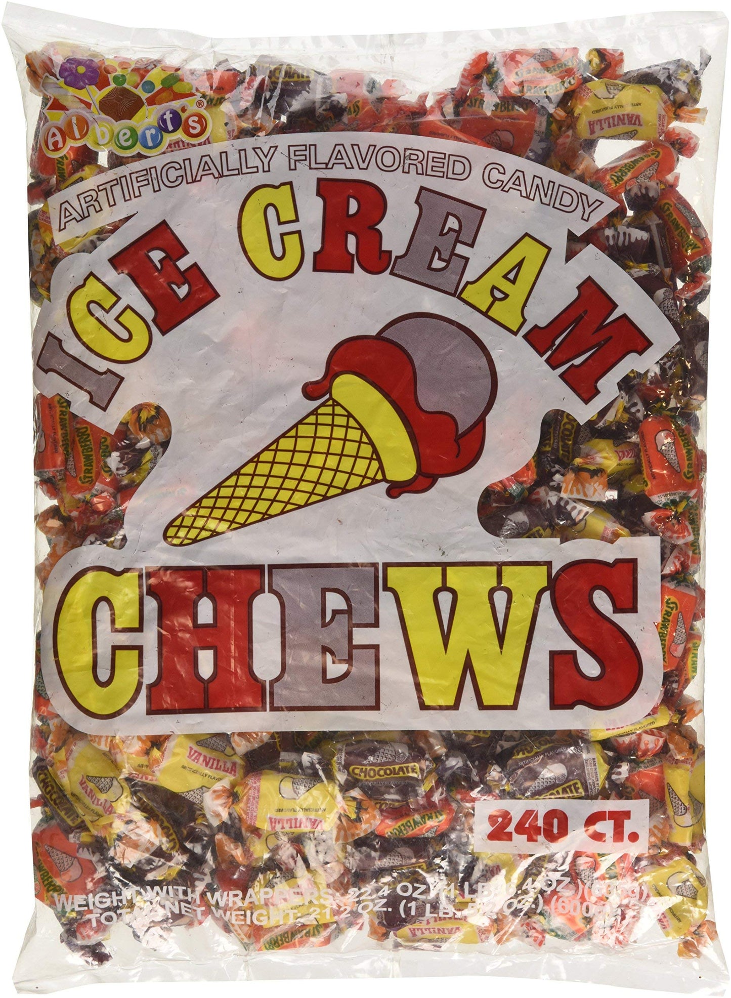 Alberts Chews Ice Cream 240 Piece Bag - 4 pack