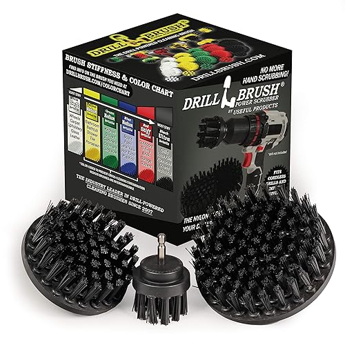 Ultra Stiff Drill Powered Cleaning Brush Set - Heavy Duty Industrial Stripping - Cordless Drill Power Scrubber Grill Brush for Household Cleaning
