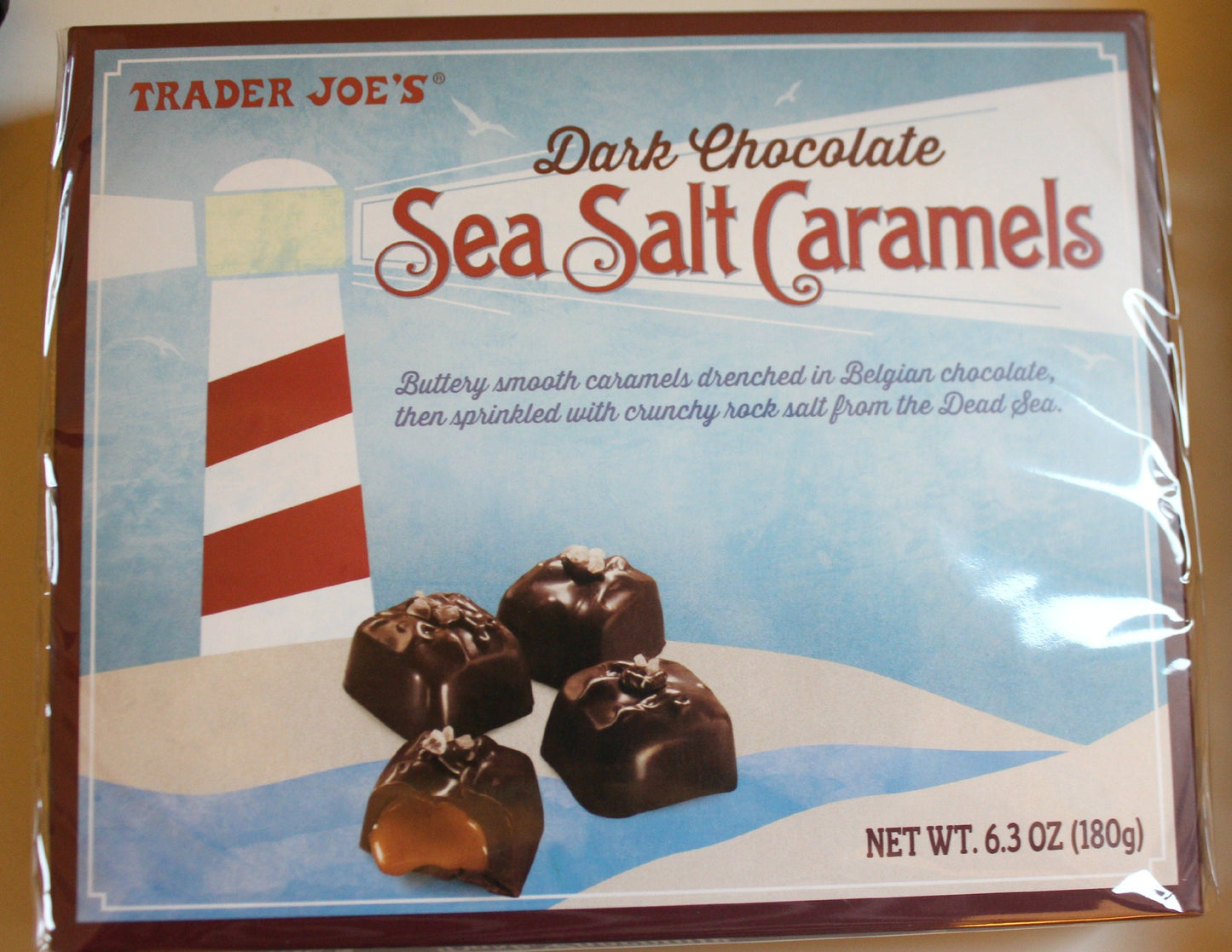 Trader Joe's Dark Chocolate Sea Salt Caramels, 0.5 Pounds, Buttery Smooth Caramels Coated in Belgian Chocolate