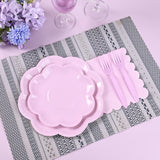 ZUQMZUQ 96 Pcs Purple Paper Plates and Napkins Set 9'' Mothers Day Plates, 7'' Dessert Plate, Plastic Forks, lavender Party supplies for Baby Shower