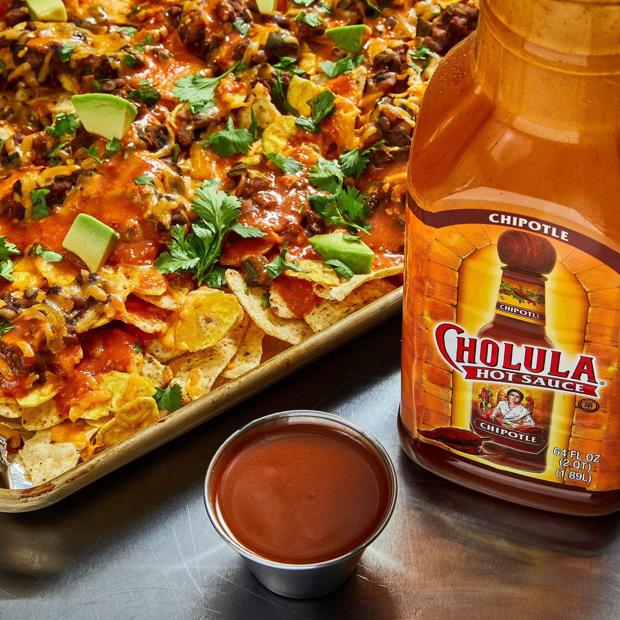 Cholula Chipotle Hot Sauce, 64 fl oz - One 64 Fluid Ounce Bulk Container of Chipotle Pepper Sauce, Made with Chipotle, Arbol and Piquin Peppers