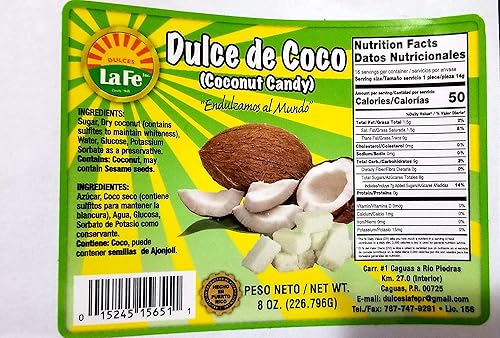 Coconut Candy (Dulce De Coco) By Fabrica De Dulces La Fe