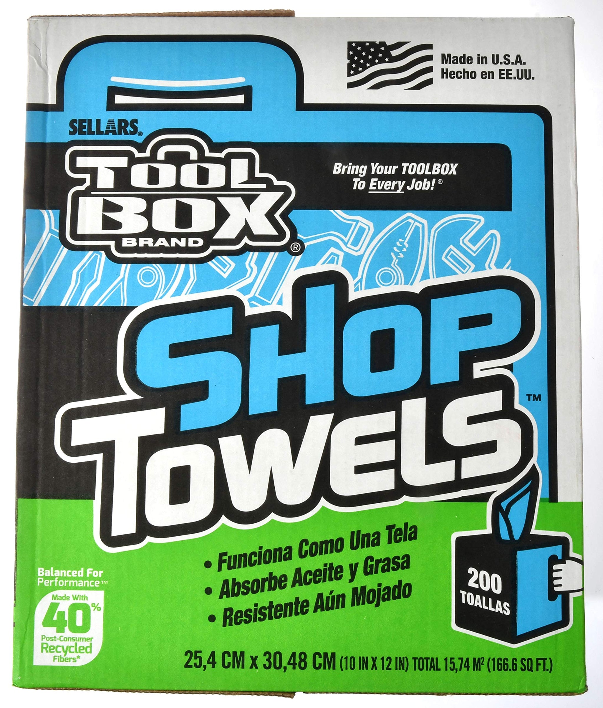 TOOLBOX Z400 Box of Center Pull Shop Towels - 1 Count Box - 200 Towels