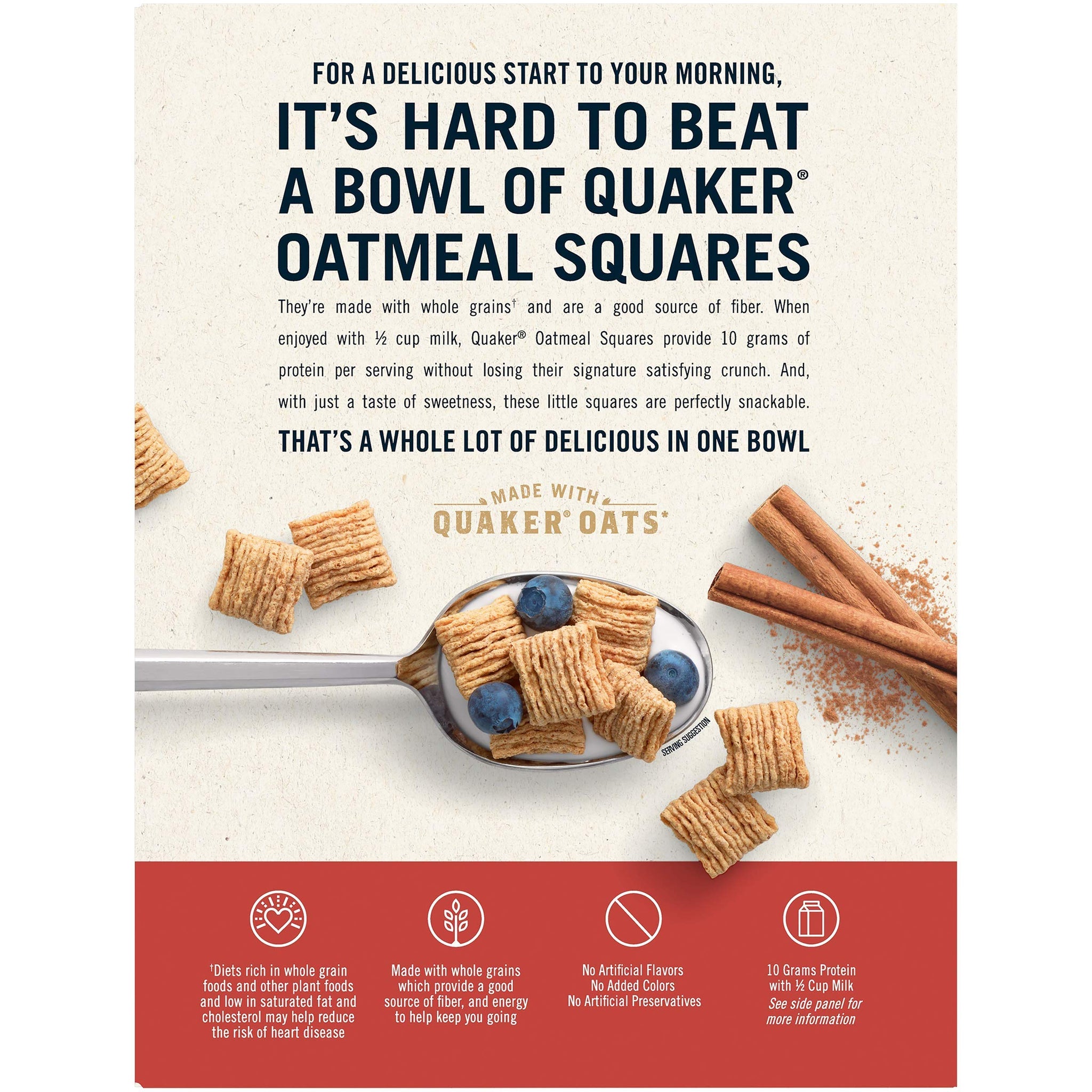 Quaker, Oatmeal Breakfast Cereal, Cinnamon, 14.5 Oz