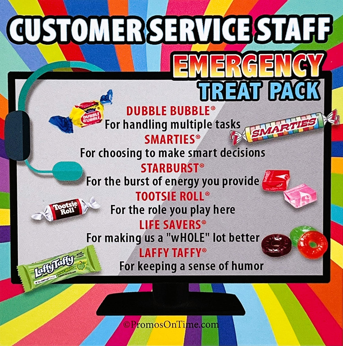 Customer Service Staff Emergency Treat Pack (12 per unit) Gifts of Appreciation for Customer Service Week