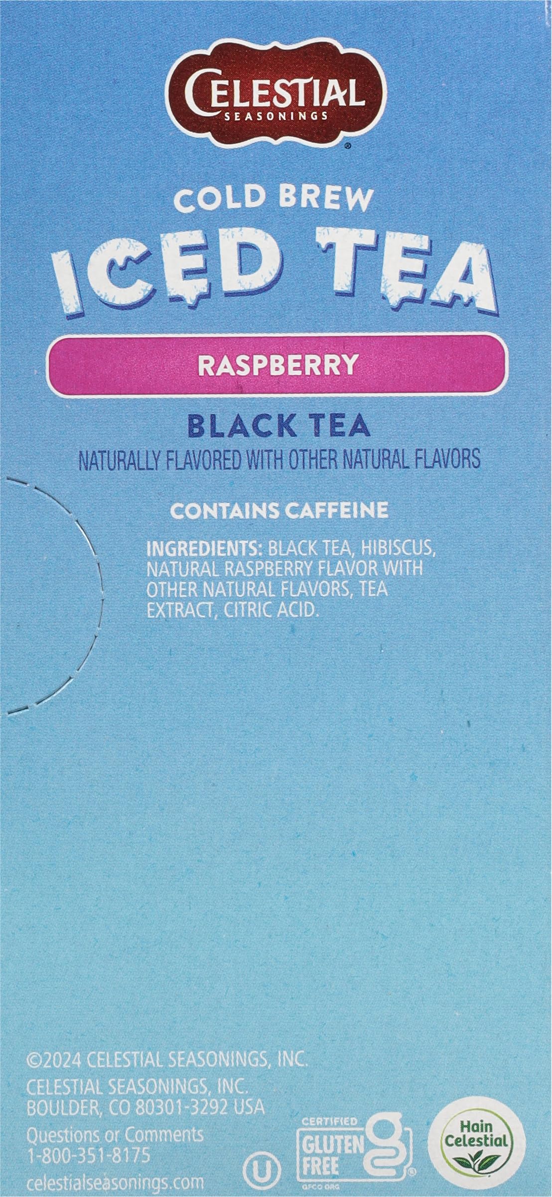 Celestial Seasonings Cold Brew Raspberry Black Iced Tea 18 Tea Bags