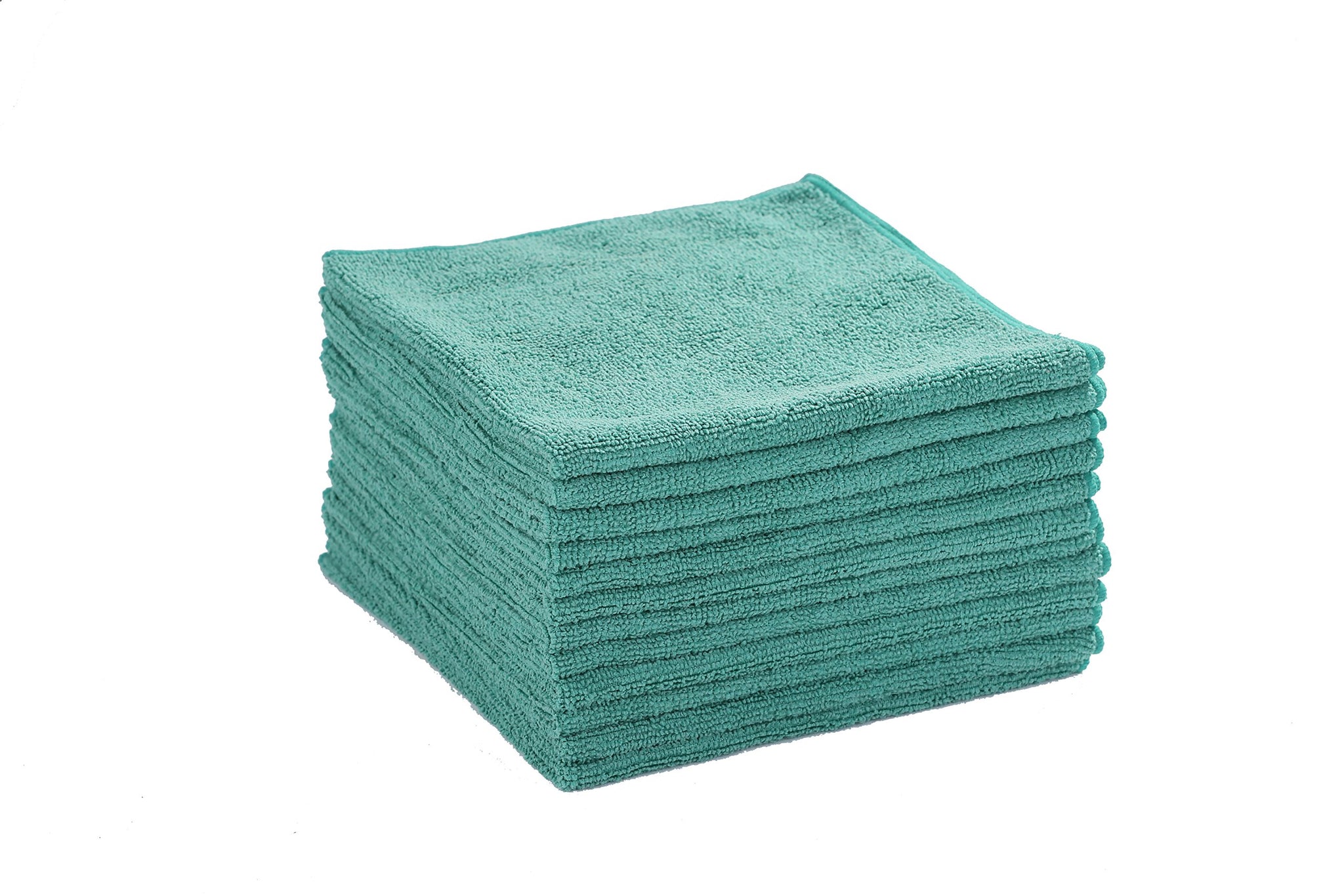 Dri Professional Extra-Thick Microfiber Cleaning Cloth 12 Pack Green (16IN x 16IN, 300GSM, Commercial Grade All-Purpose Microfiber Highly Absorbent