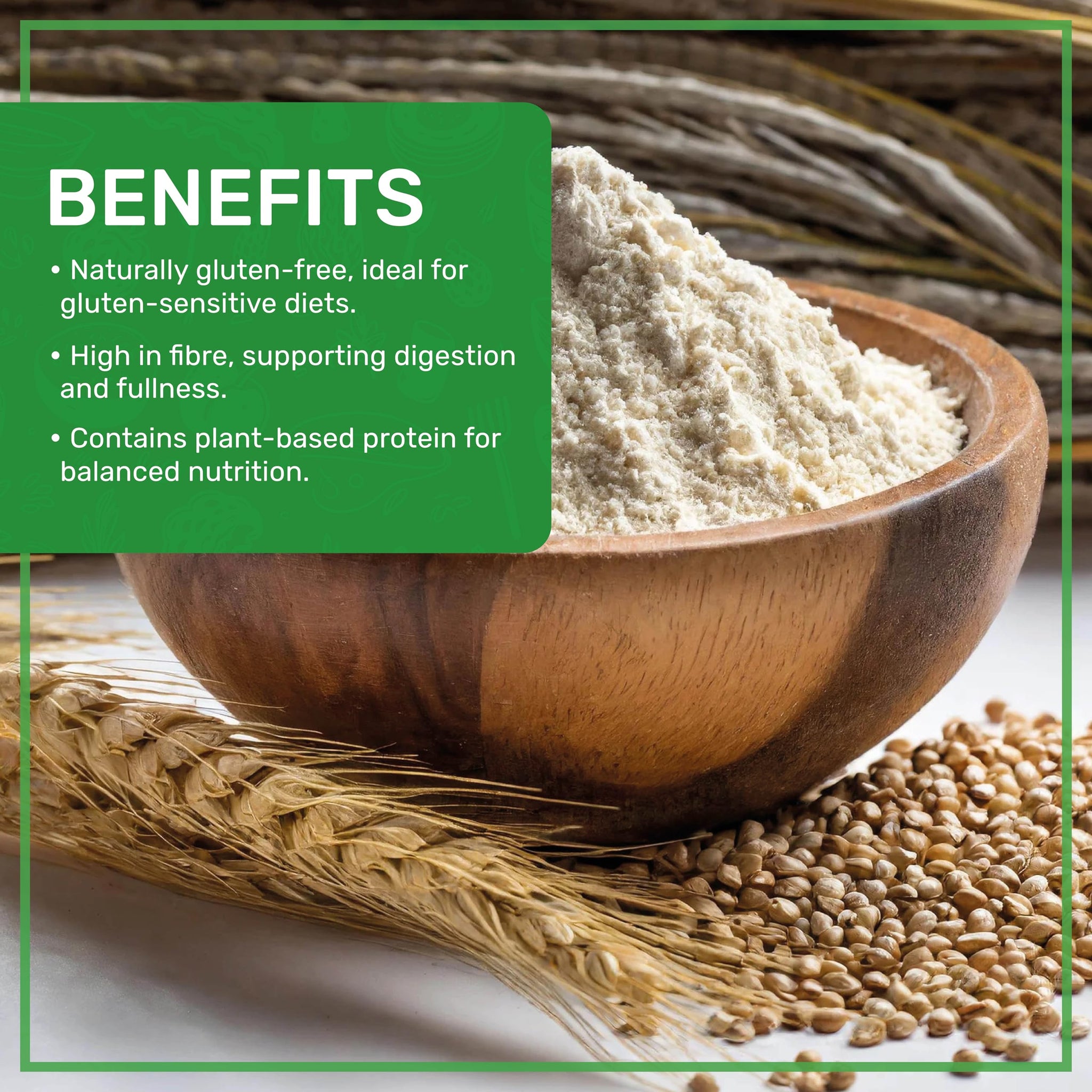 Jiva Organics Organic Sorghum Flour 2 Pound Bag - Jowar Flour, 100% Natural & Non-GMO