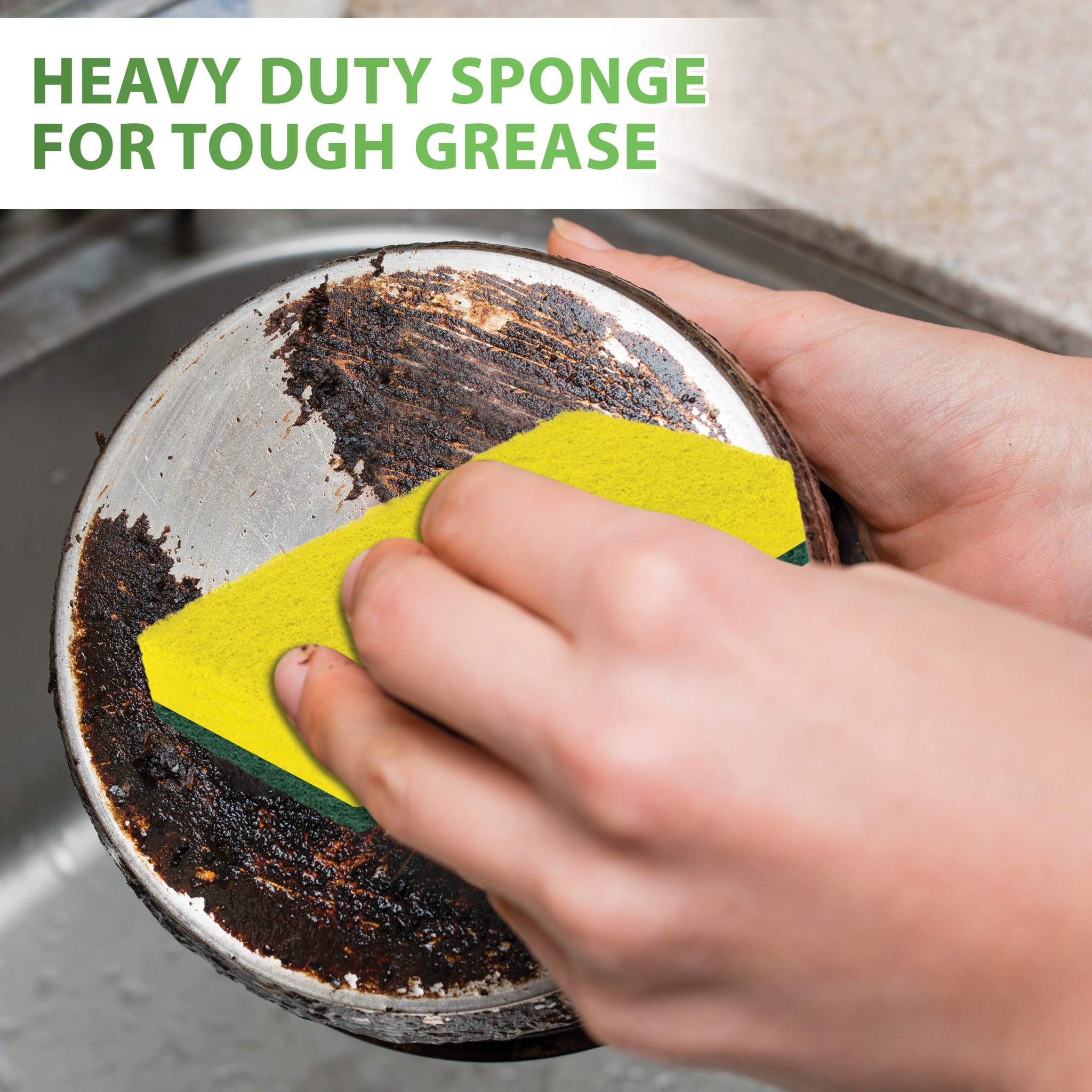 Cleaning Heavy Duty Scrub Sponge by Scrub-it - Scrubbing Sponges Use for Kitchen, Bathroom & More -6 Pack