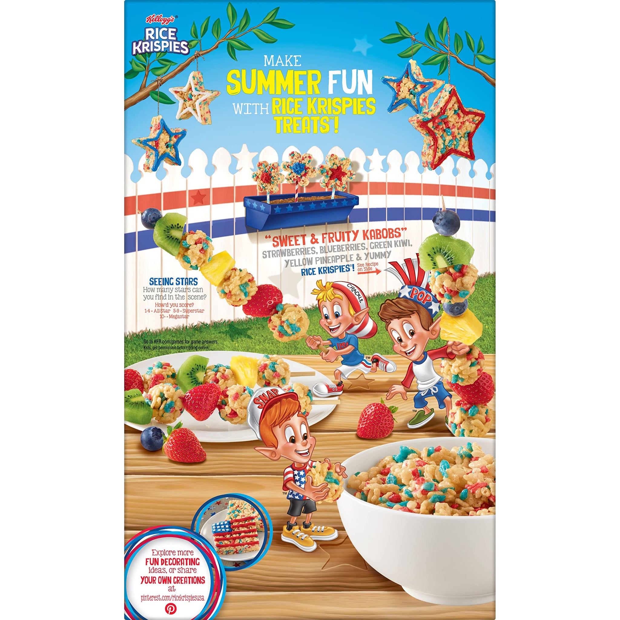 Rice Krispies Breakfast Cereal, Fat Free, Original with Red and Blue Color Mix, 12oz Box (1 Box)