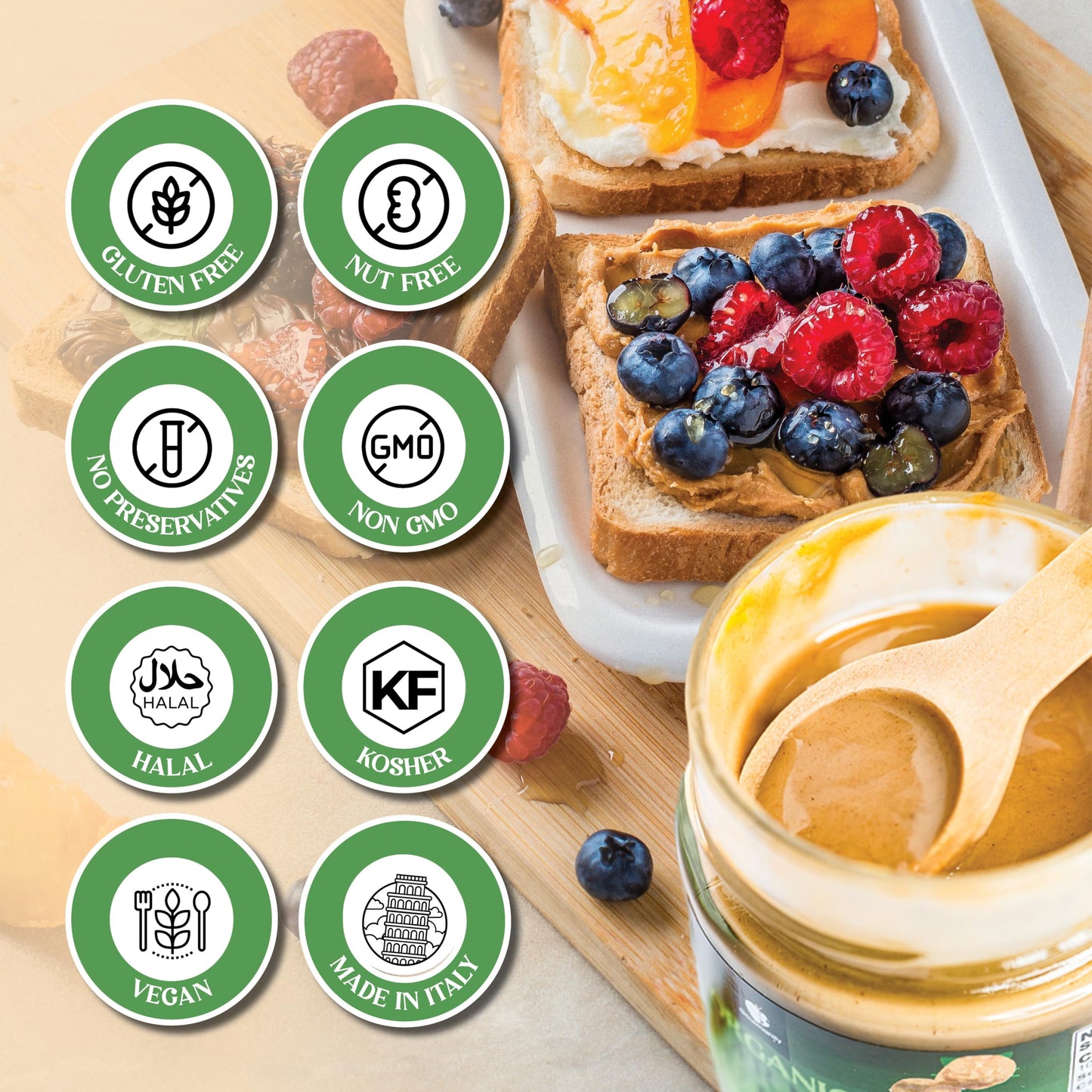 Gourmanity Organic Tigernut Butter, Sweet and Nutty Tasting Nut Free Peanut Butter Alternative, Compliant With Low Fodmap And Whole 30 Diets, Ideal