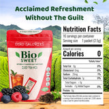 BioSweet Iced Tea Mixes - Red Berries Flavor | Zero Calorie Mix from Real Black Tea | Naturally Sweetened & Flavored | Non GMO, Gluten Free, Vegan (16