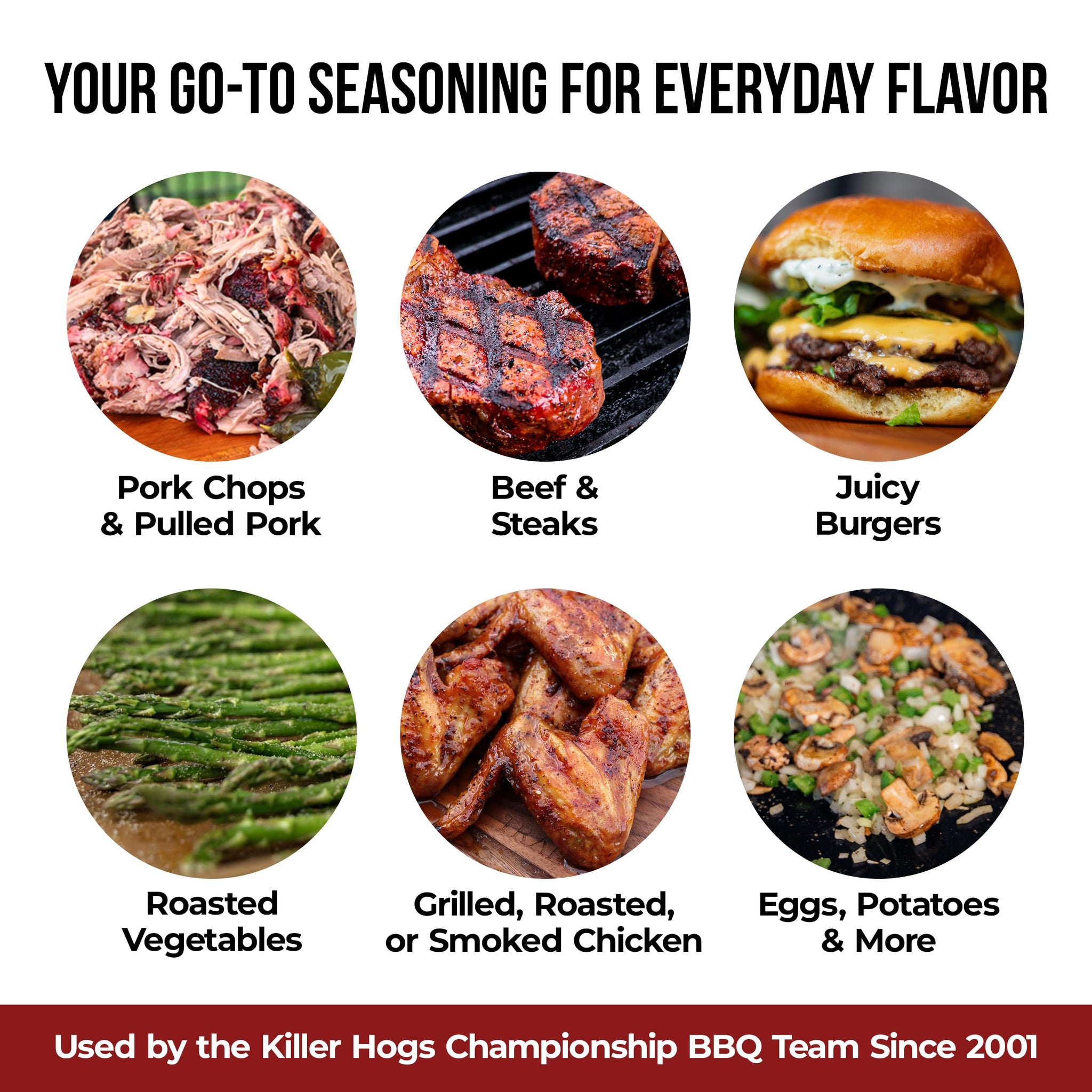 Killer Hogs AP Seasoning, Championship BBQ and Grill All Purpose Dry Rub for Beef, Steak, Burgers, Pork, and Chicken, Salt, Pepper, Garlic, 5 lb Bag